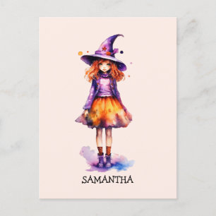 Postal Chica de Brujas Pastel Cute - Estética de Hallowee
