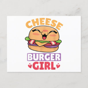 Postal Chica de Cheeseburger, Mujeres Hamburguesas y Chee