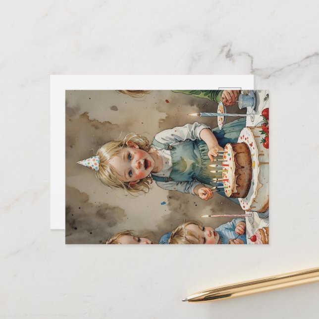 Postal Chica de cumpleaños (Anverso/Reverso In Situ)