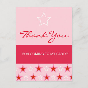 Postal Chica de cumpleaños de Star, gracias