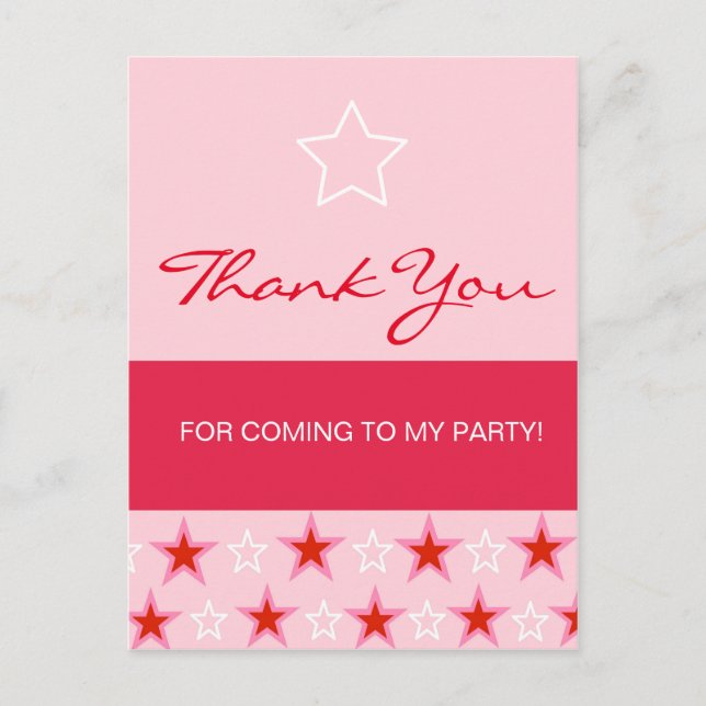 Postal Chica de cumpleaños de Star, gracias (Anverso)