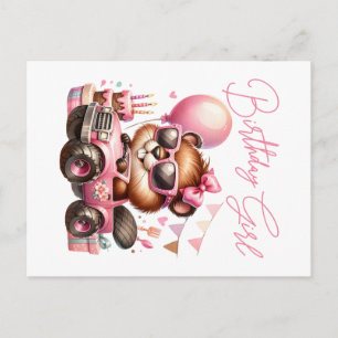 Postal Chica DE CUMPLEAÑOS - OVEJAS EN UN CAMIÓN DE MONST
