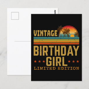 Postal chica de cumpleaños vintage edición limitada
