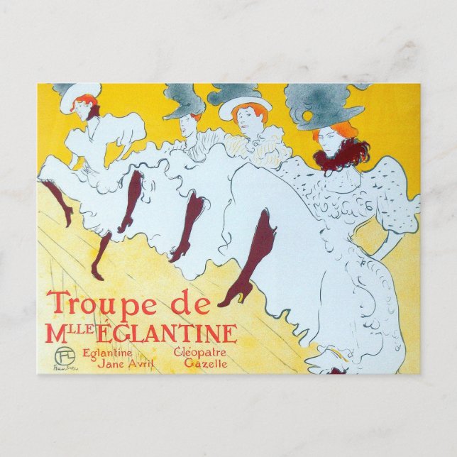 Postal Chica de danza amarilla Toulouse Lautrec Poster (Anverso)