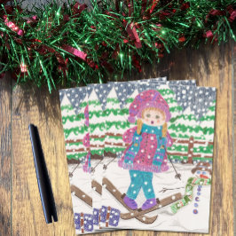 Postal chica de esquí