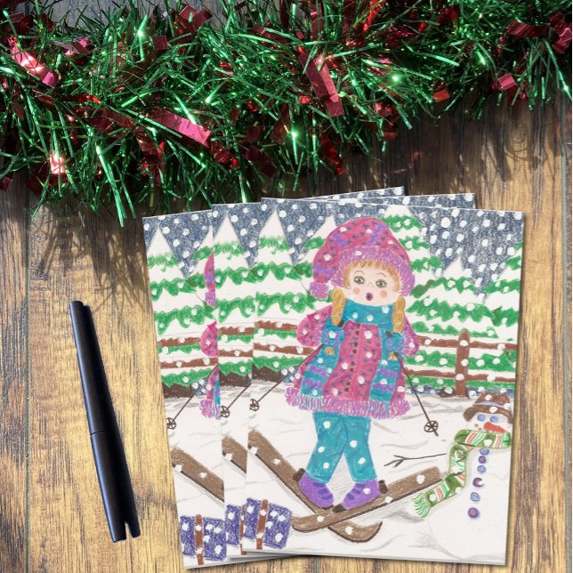 Postal chica de esquí (Choose the number of postcards you want . (Just 1 or more ? ) )