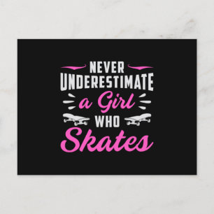 Postal Chica de esquí Chicas Sk8 Skateboard Gift Idea
