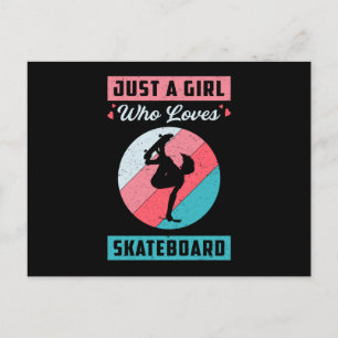 Postal Chica de esquí Chicas Sk8 Skateboard Retro Gift Id