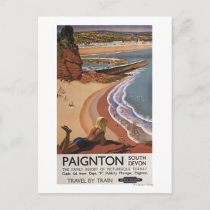 Postal Chica de Ferrocarriles Británicos mirando un preci