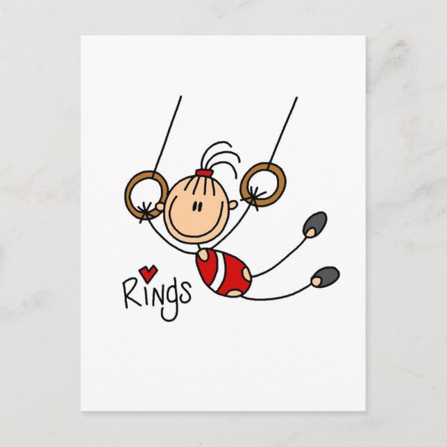 Postal Chica de figuras en anillos camisetas y regalos (Anverso)