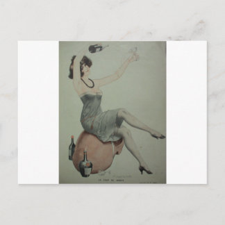 Postal chica de Flapper Champagne de los años 20