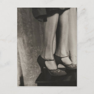 Postal Chica de Flapper de la edad de jazz