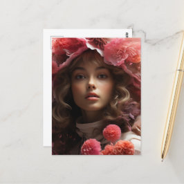 Postal Chica de flores rosadas