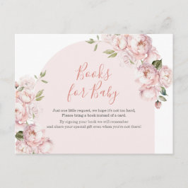 Postal Chica de flores rosas Baby Shower bebé en flor