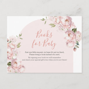 Postal Chica de flores rosas Baby Shower bebé en flor