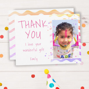 Postal Chica de fotos de niños coloridos Cumpleaños Graci
