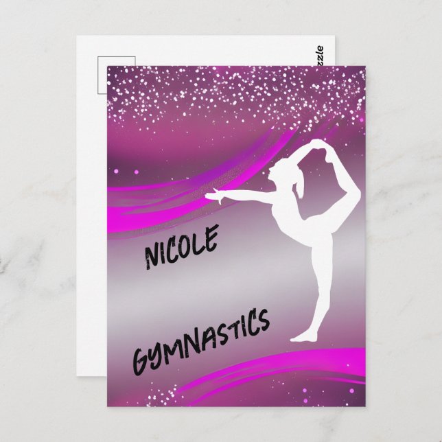 Postal Chica de gimnasia personalizada (Anverso / Reverso)
