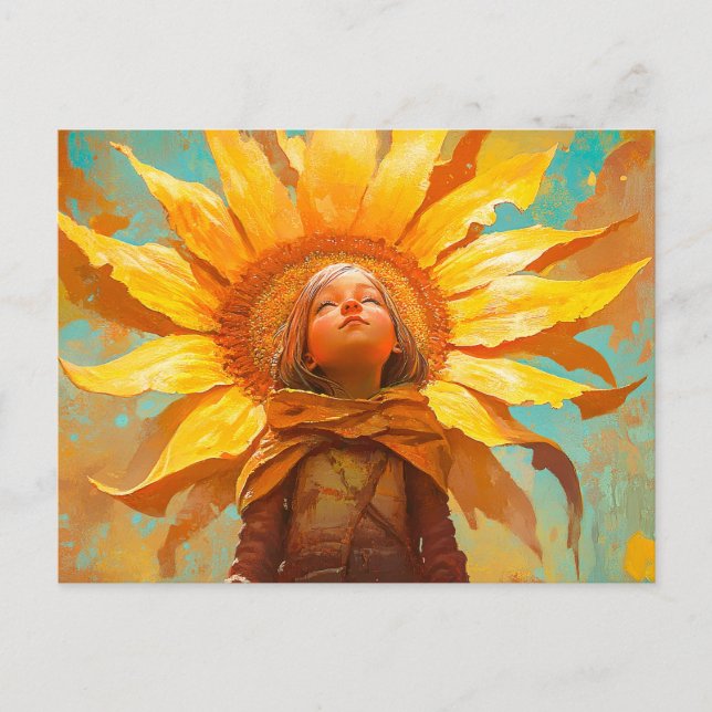 Postal Chica de girasol (Anverso)