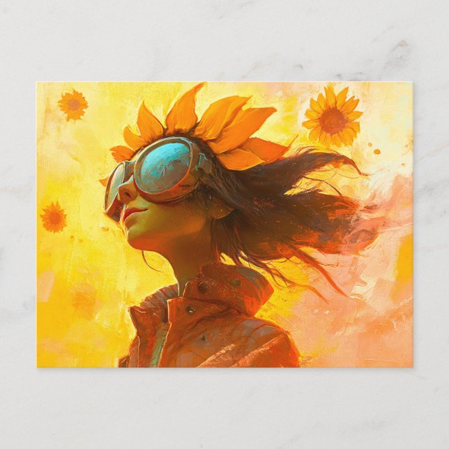 Postal Chica de girasol (Anverso)