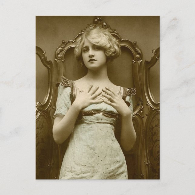 Postal Chica de glamour vintage (Anverso)