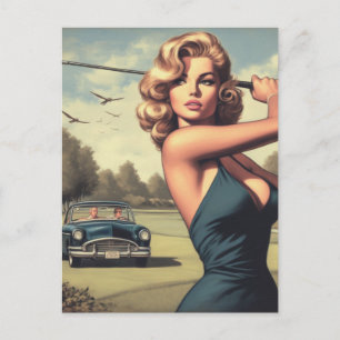 Postal Chica de Golf Retro