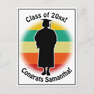 Postal Chica de Graduado de Graduación Retro
