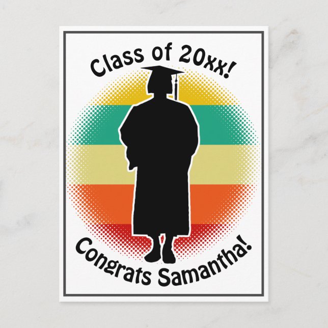 Postal Chica de Graduado de Graduación Retro (Anverso)