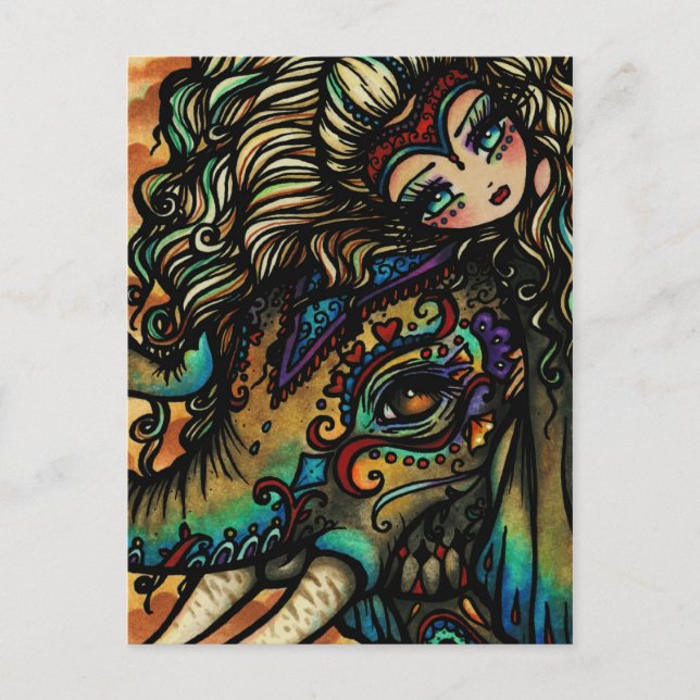 Postal Chica de hadas del arte de la fantasía del (Anverso)