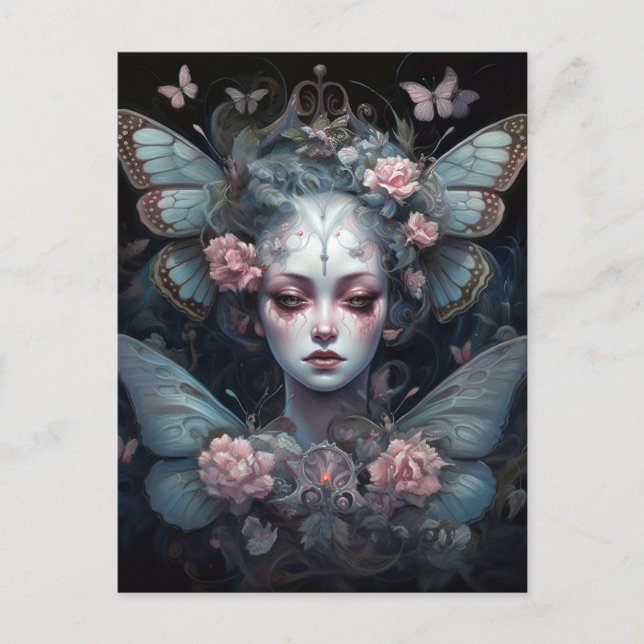 Postal Chica de hadas oscuras Gótico Fantasía arte (Anverso)