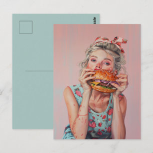 Postal Chica de hamburguesas