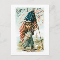Chica de hilo de errores con bandera de Estados Un