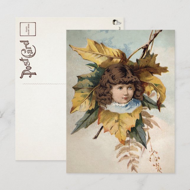 Postal Chica de hoja victoriana  (Anverso / Reverso)
