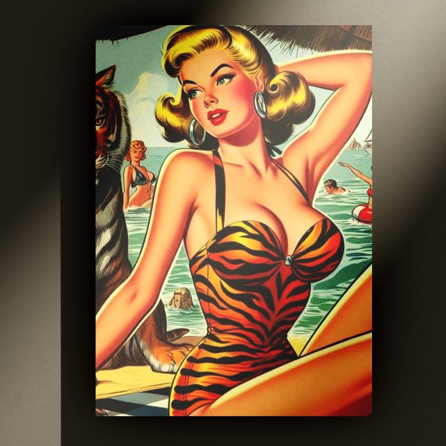 Postal Chica de impresión de tigre de época (Subido por el creador)