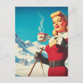 Postal Chica de invierno de época