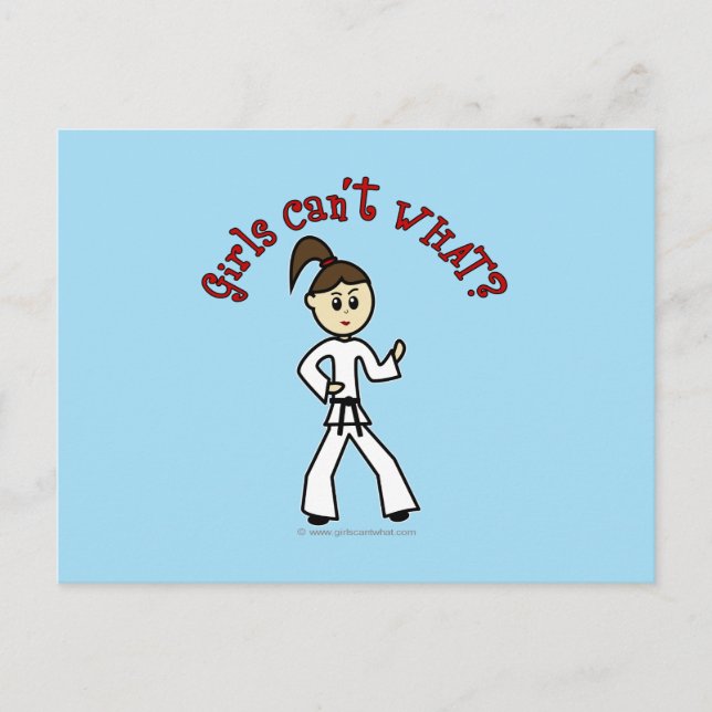 Postal Chica de karate ligero (Anverso)