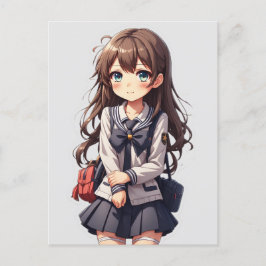 Postal Chica de la escuela japonesa de anime