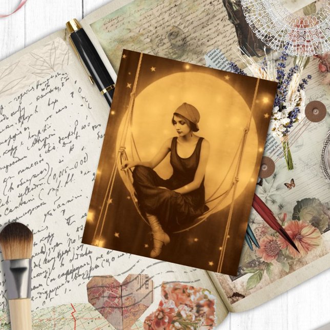 Postal Chica de la luna de papel celino, edad de Jazz fot (Subido por el creador)