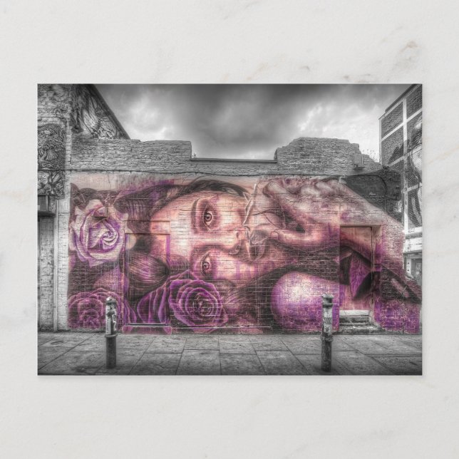 Postal Chica de la pintada, Shoreditch Londres (Anverso)