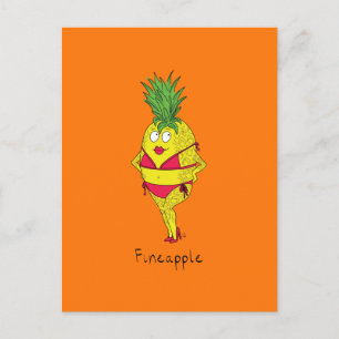 Postal Chica de la vena de la piña de fineapple