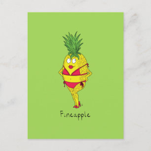 Postal Chica de la vena de la piña de fineapple