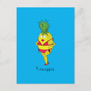 Postal Chica de la vena de la piña de fineapple