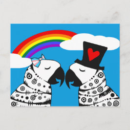 Postal Chica de loro transgénero con novio