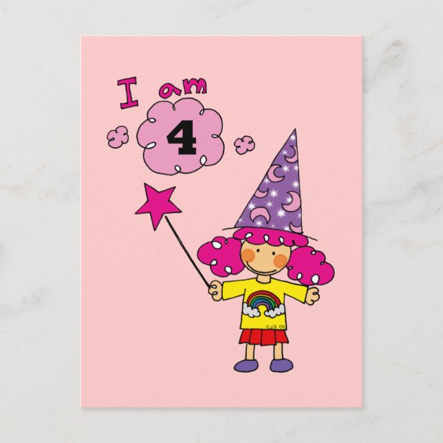 Postal chica de magos de 4 años (Anverso)