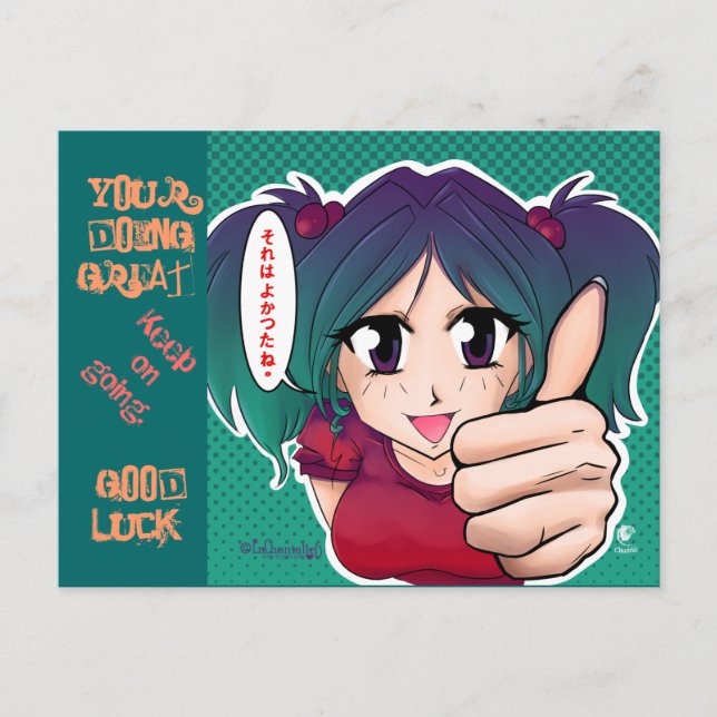 Postal Chica de manga con el pulgar hacia arriba - tarjet (Anverso)