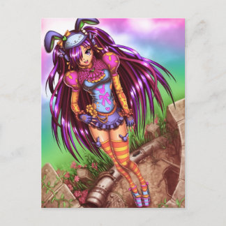 Postal Chica de moda japonesa Anime