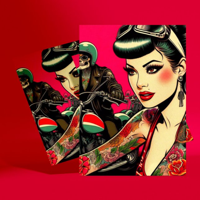 Postal Chica de motociclistas tatuados (Subido por el creador)