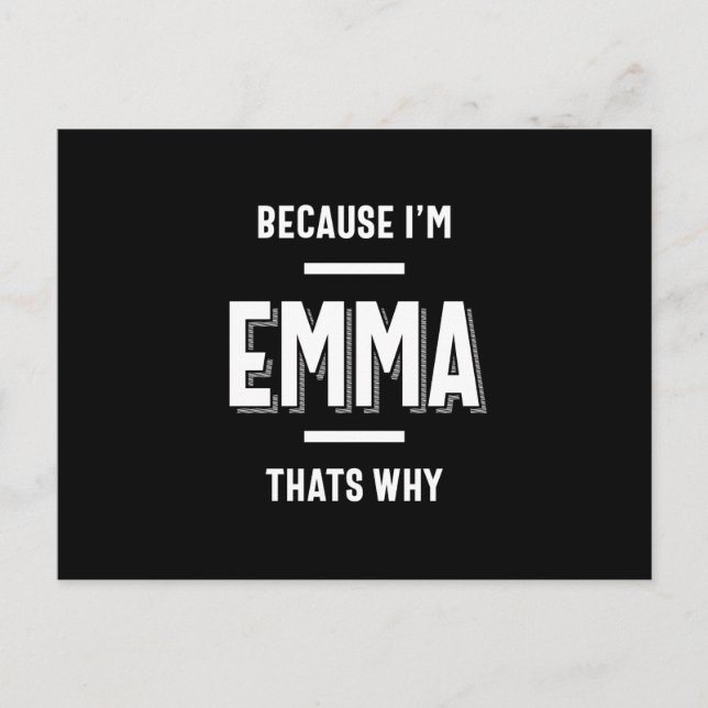 Postal Chica de mujeres personalizadas con nombre de Emma (Anverso)
