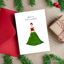 chica de navidades, boceto de moda,