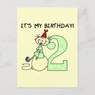 Postal Chica de palo camisetas de cumpleaños y regalos