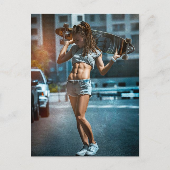 Postal Chica de patinaje (Anverso)